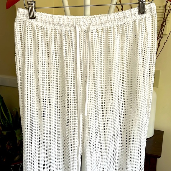 🤍⛱️🏖️Alexa & Stella White Mesh Bottoms with Adjustable Waist-L-NWT - Picture 3 of 14